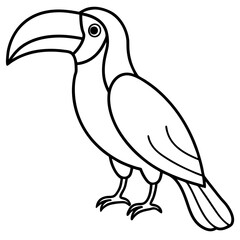 Minimalist Toucan One-Line Art Vector