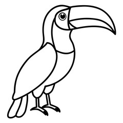 Minimalist Toucan One-Line Art Vector