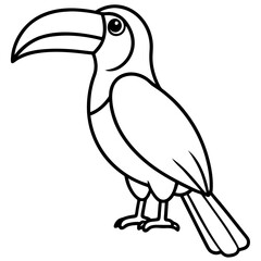 Minimalist Toucan One-Line Art Vector