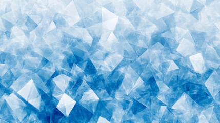 Abstract ice texture with crystalline shapes in cool blue tones