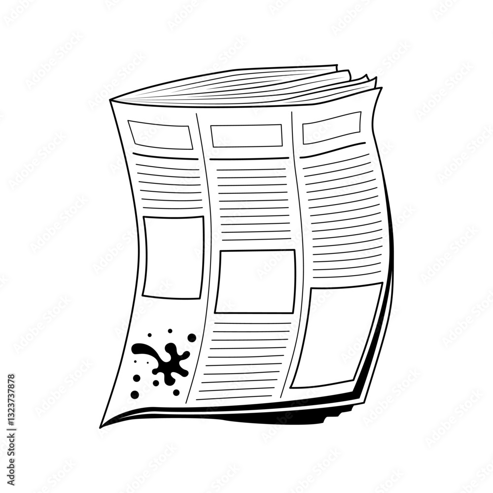 Poster abstract doodle elements hand drawn newspaper newsprint read text sketch vector design style backgro