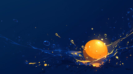 orange picture cartoon 2D, a beneficial fruit, is used as an illustration for advertising.