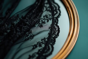 Nostalgic Noir Elegance Vintage Black Lace Glove Reimagined - Timeless Accessory Storytelling for Modern Heritage Branding