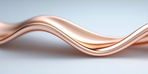 Flowing copper waves abstract design digital art minimalist setting close-up view contemporary aesthetics