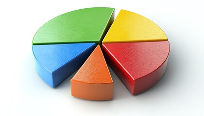 Obraz premium 3D colorful pie chart sections.