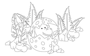 Line image of a dinosaur for coloring