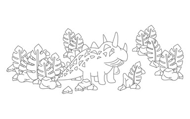 Line image of a dinosaur for coloring