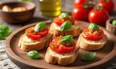 Homemade Italian Bruschetta Appetizer