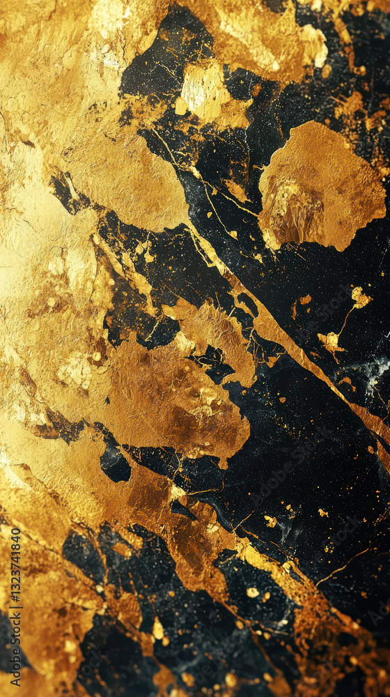 Poster golden abstract texture: luxurious abstract background featuring swirling patterns of gold and black