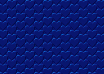 ハート模様のキルティング風　青　紺色