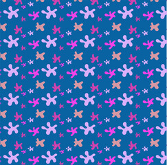 Blue pattern with multi-colored blots.