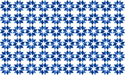 diamond flowers, seamless pattern with two tone blue flowers, light blue flower hexagon block of blue background background design for fabric print, ceramic Japanese style checkerboard