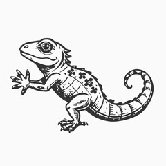 Fototapeta premium Funny Lizard Cartoon Character. icon logo sign symbol emoji emotion chat social media item art design vector template