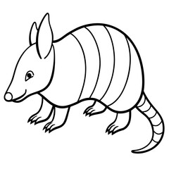 One-Line Armadillo Vector Design