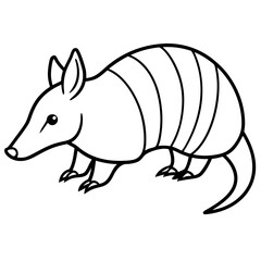 One-Line Armadillo Vector Design