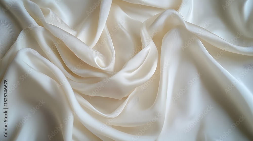 Poster close up image of flowing white fabric creating soft folds