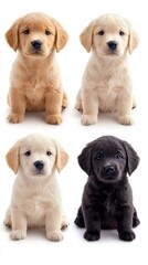 Fototapeta premium Set of Baby golden retriever dog multi pose, 