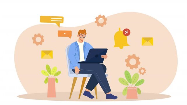 Mailbox Empty Concept Vector Art Stock Animation Scene