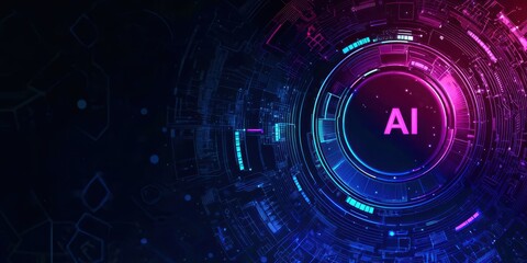Obraz premium A colorful circle with the letters AI in the center
