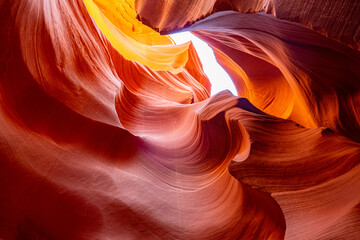 Obraz premium Lower Antelope Canyon natural sandstone rock formation, Page Arizona USA 