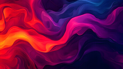 Obraz premium Creative concept vibrant environment with flowing colorful waves in close-up