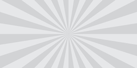 Abstract white and gray retro with sunburst pattern design. Vintage sunrays illustration swirl line. sun beam vector banner design and comic burst gradient concept pattern.	
