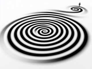 black and white spiral, illusion