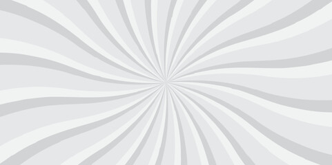Obraz premium Abstract white and gray retro with sunburst pattern design. Vintage sunrays illustration swirl line. sun beam vector banner design and comic burst gradient concept pattern. 