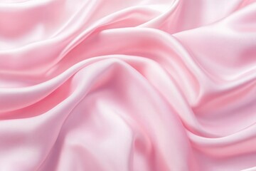 Fototapeta premium Soft pink satin fabric with gentle waves. AI generated
