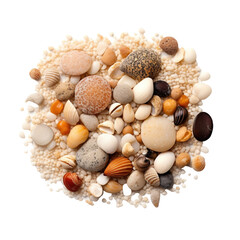 a small heap of beach on transparent background