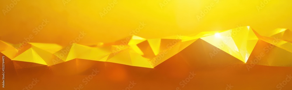 Poster dynamic bright yellow abstract background minimalist geometric design soft shadows modern style