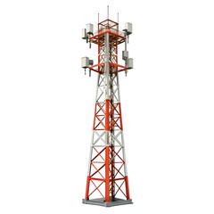 Communication tower isolated on transparent background