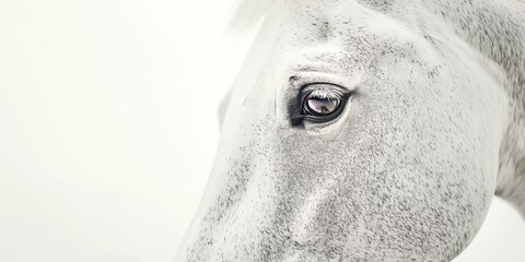 Fototapeta premium A close up of a horse's eye with a blurry background