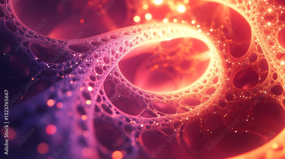 Poster a glowing abstract illustration of circular forms and patterns