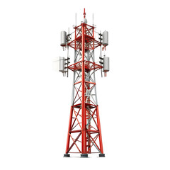 Communication tower isolated on transparent background