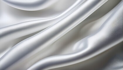 Obraz premium White Silk Fabric Texture with Smooth and Shiny Finish