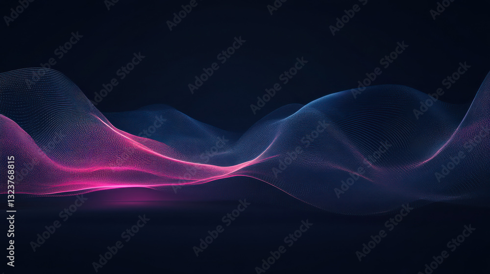 Poster colorful waves of abstract light dance across a dark background creating a mesmerizing visual experi