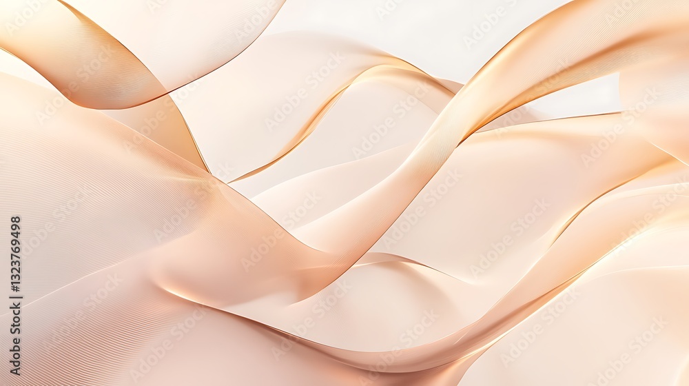 Poster abstract peach waves background: elegant modern design for digital art and creative projects with fl