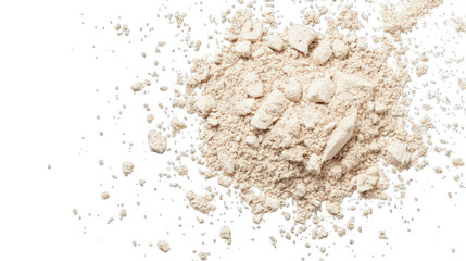 Scattered ashwagandha powder (Withania somnifera), top view --ar 16:9
