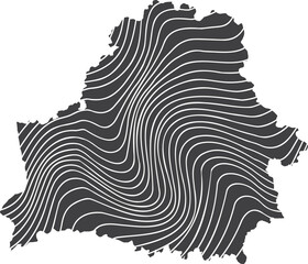 abstract map of Belarus with wave pattern