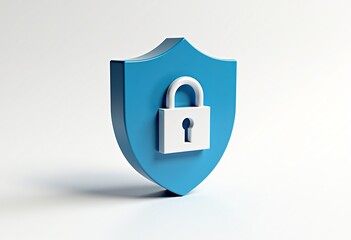 Secure Your Digital World: A Stock Photo Style 3D Icon of Cyber Security on a Clean White Background, Perfect for Tech Marketing

