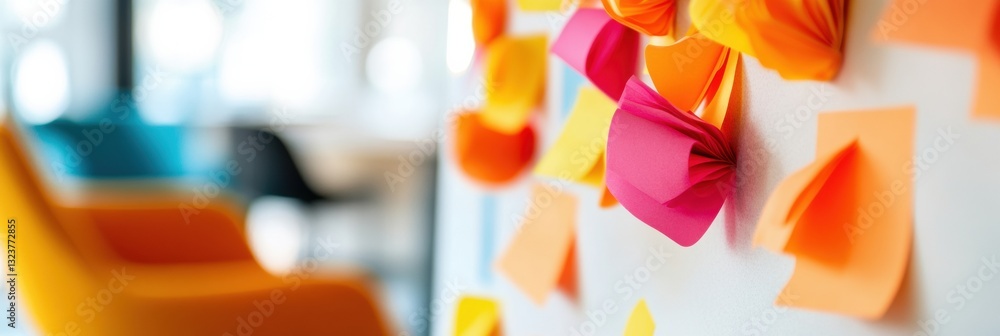 Leinwandbilder Vibrant Brainstorming Nexus Dynamic Color Psychology in Collaborative Workspace Design - Innovative Team Ideation and Creative Problem-Solving Strategies