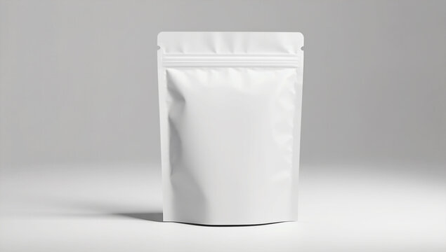 white zip pouch packging mockup
