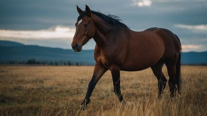 Obraz premium Majestic horse frame in gentle breeze