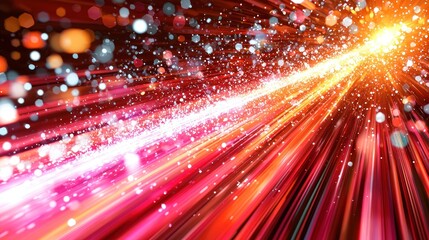 Fototapeta premium Radiant burst of light streaks with bokeh illuminating the background