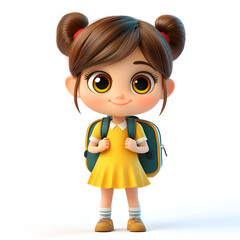 3d cartoon student