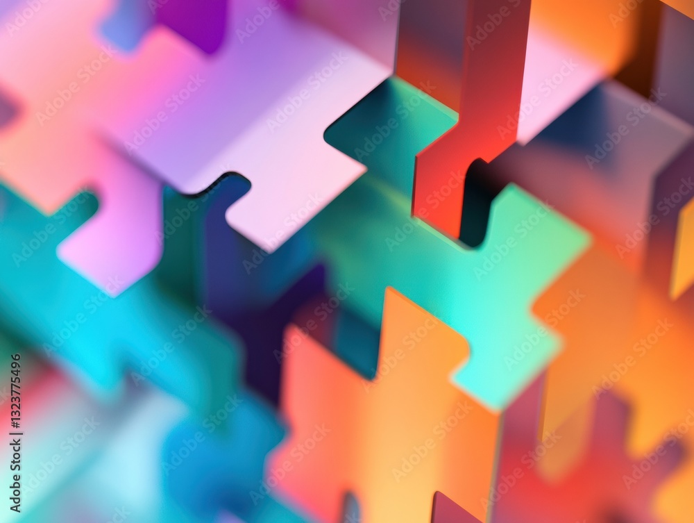Aufkleber neurodivergent creativity unlocked gradient puzzle pieces visualizing cognitive flexibility, neuropl