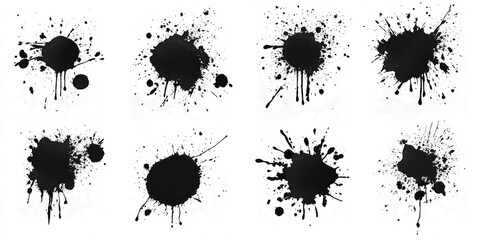  small cricular black ink spots in different sizes 
