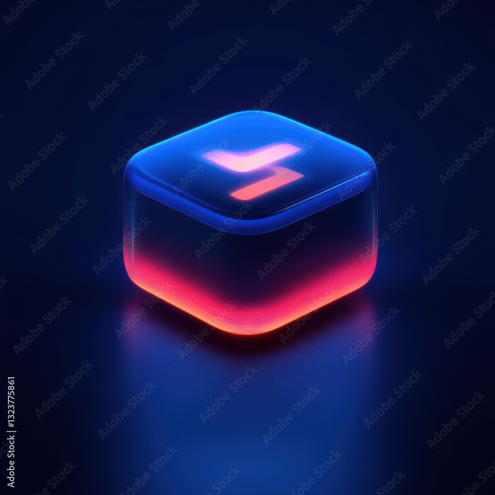 Poster modern photo editing software icon floating on blue background with clean design and sleek look