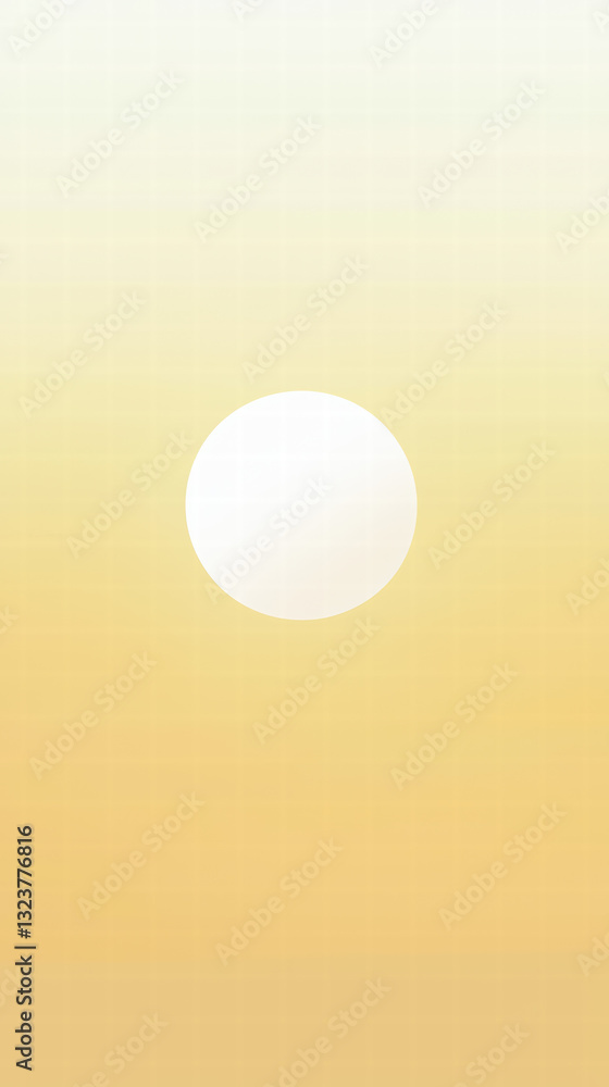Aufkleber solitary orb in celestial canvas: a minimalist capture of a luminous orb set against a gradient of w